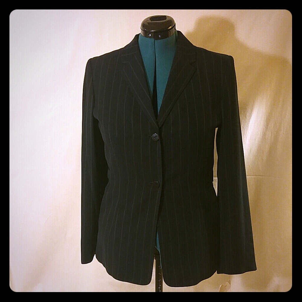 Navy Pinstriped Blazer